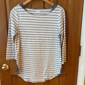 Kaileigh Navy and White Striped Long Sleeve Top